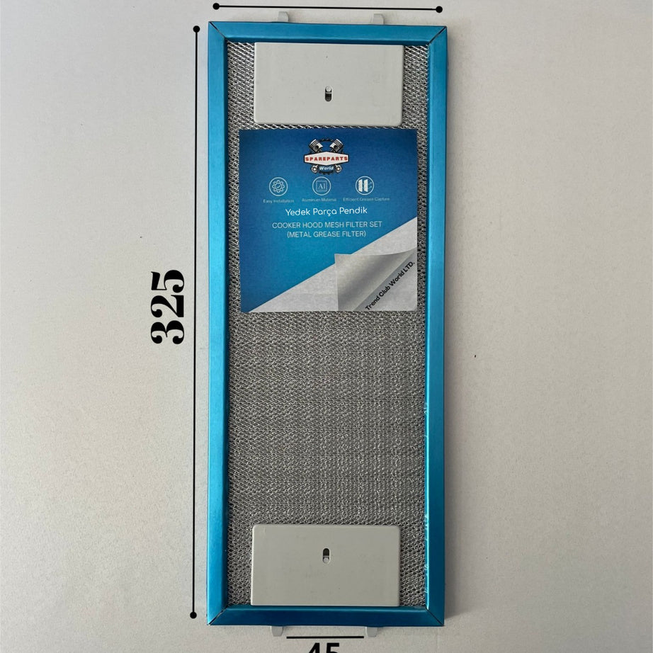 130x325 mm Aspiratör & Davlumbaz Tel Yağ Filtresi 13x32,5 cm